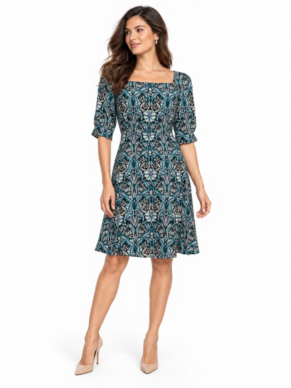 Vintage Y2K Banana Republic 100% Silk Paisley Dress 2